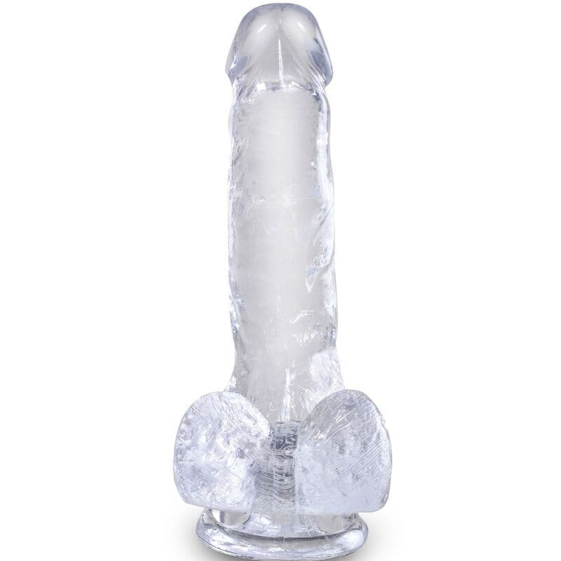 KING COCK - CLEAR REALISTISCHER PENIS MIT EIEREN 13.5 CM TRANSPARENT 2