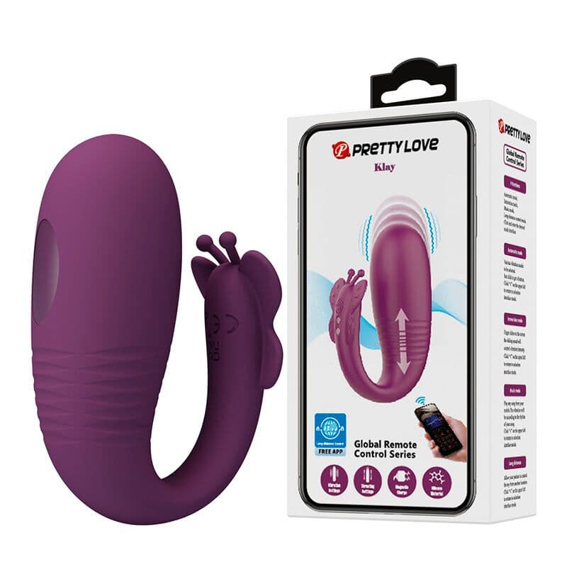 PRETTY LOVE - KLAY THRUSTING EGG VIBRATOR APP CONTROL PURPLE 2