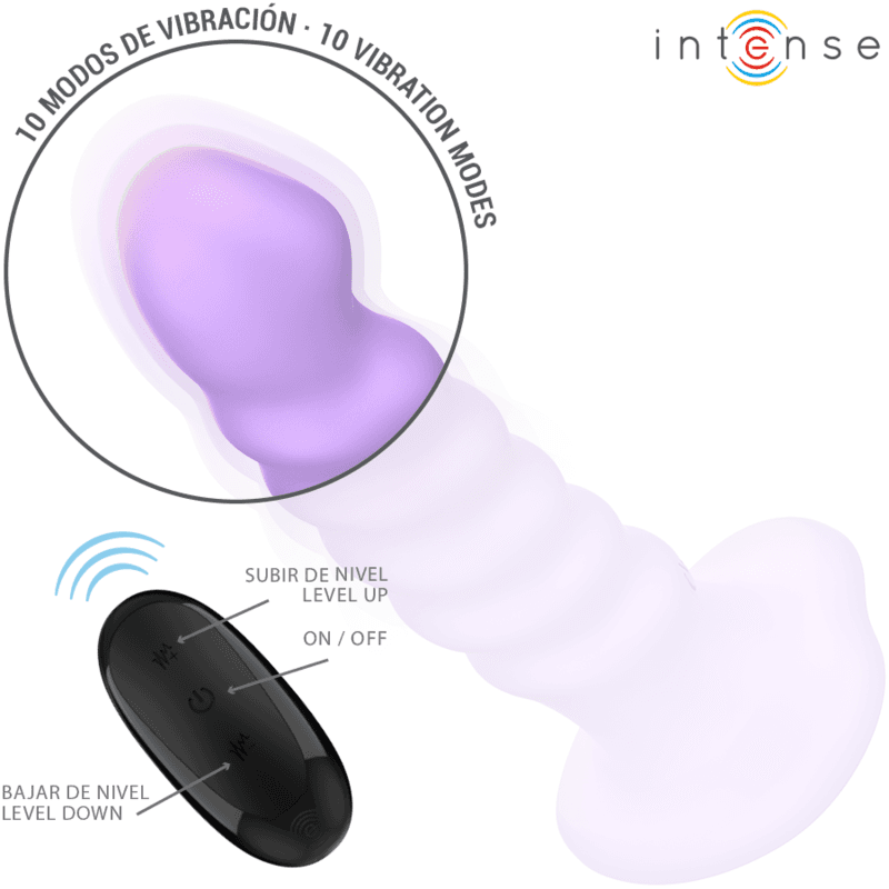 INTENSE - BRENDA VIBRATOR SIZE M SPIRAL DESIGN 10 VIBRATIONS PURPLE REMOTE CONTROL 3
