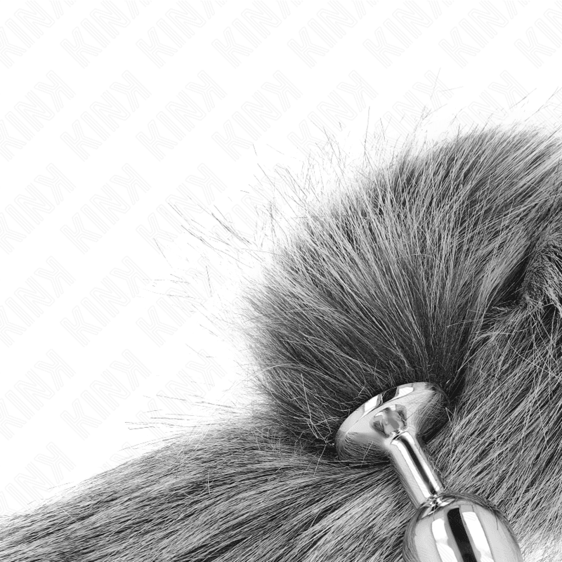 KINK - PLUG ANALE TAGLIA S 7 X 3 CM CON CODA SINTETICA 40 CM GRIGIO 4
