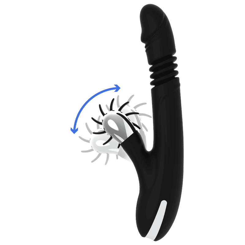 BLACK&SILVER - POTISNI RABBIT VIBRATOR BUNNY REED UP & DOWN VIBE 4