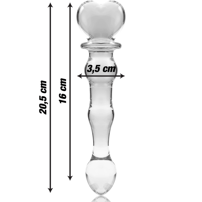 NEBULA SERIES BY IBIZA - MODEL 21 DILDO BOROSILICATE GLASS CLEAR 20.5 CM -O- 3.5 CM 3