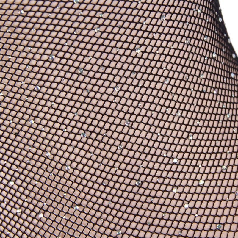 SUBBLIME - 952297 GLOSSY FISHNET BODY WITH OFF SHOULDERS LONG SLEEVE BLACK ONE SIZE 4