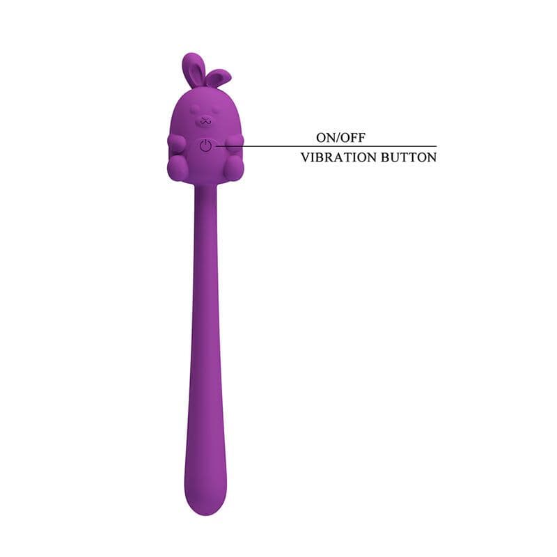 PRETTY LOVE - Cute Bunny Flirting Stick Prožna vibrator USB napolnljiva, vijolična 2
