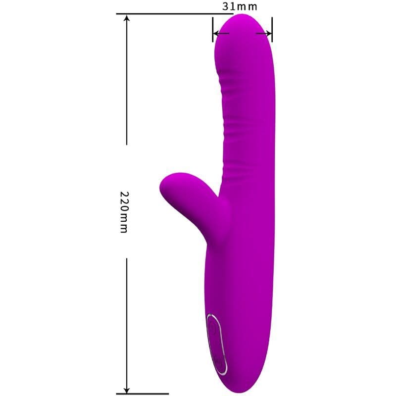 PRETTY LOVE - ANGELIQUE VIŠEFUNKCIJSKI VIBRATOR SA STIMULATOROM KLITORISA, LJUBIČASTI 3