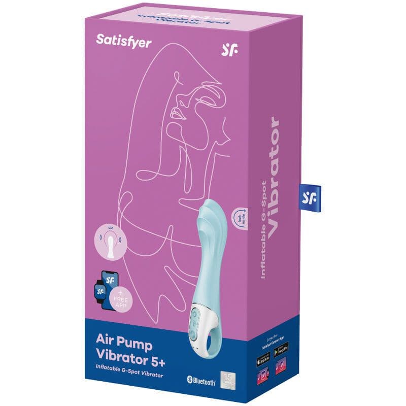 SATISFYER - VIBRATORE AIR PUMP 5+ VIBRATORE GONFIABILE G-SPOT BLU 4