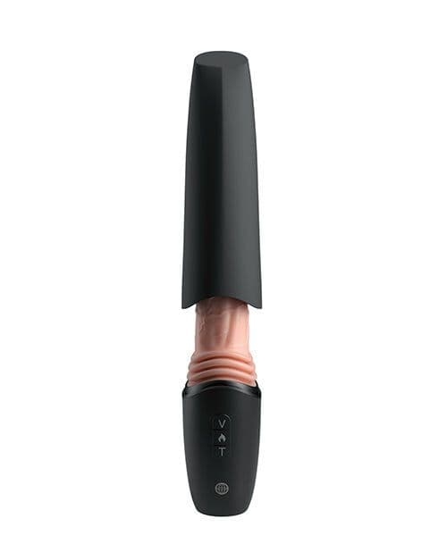 KING COCK PLUS - Thrusting Cock Pro silikonski dildo s gurkanjem, vibracijom i toplinom svjetlucav 12,7 cm 4