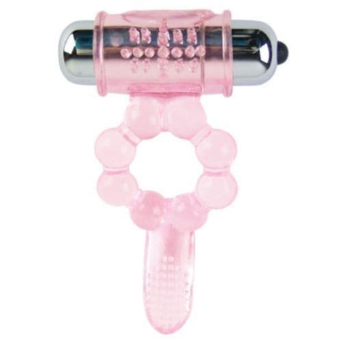 BAILE - ANELLO IN SILICONE 10 RITMI DI LINGUA CON VIBRAZIONE ROSA 2