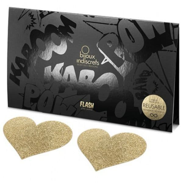 BIJOUX - INDISCRETS COPRI CAPEZZOLI FLASH CUORE DORATO 4