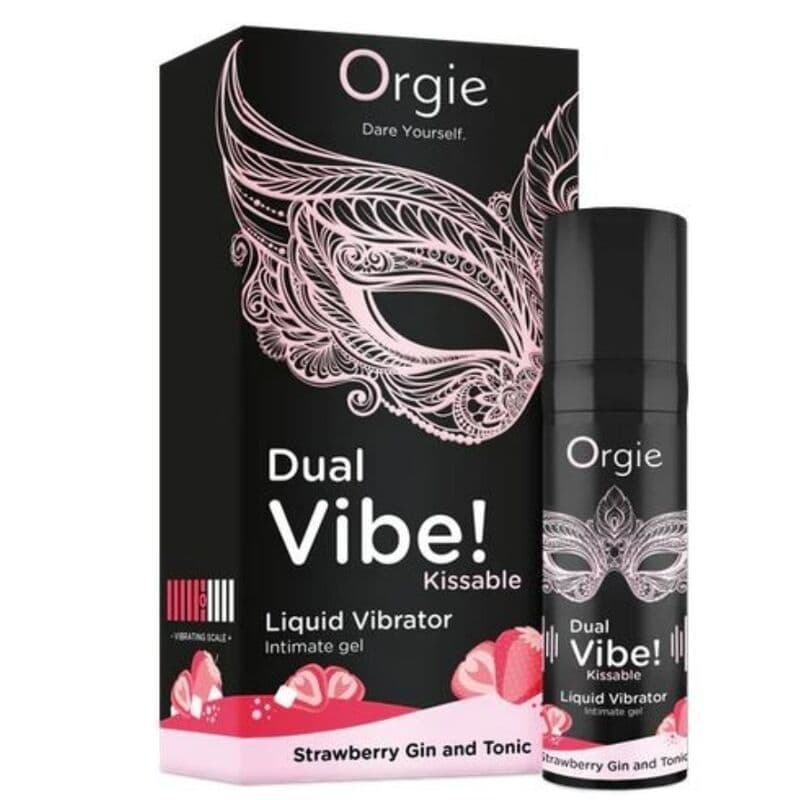 ORGIE - DUAL VIBE! STRAWBERRY GIN AND TONIC KISSABLE LIQUID VIBRATOR 15 ML 4