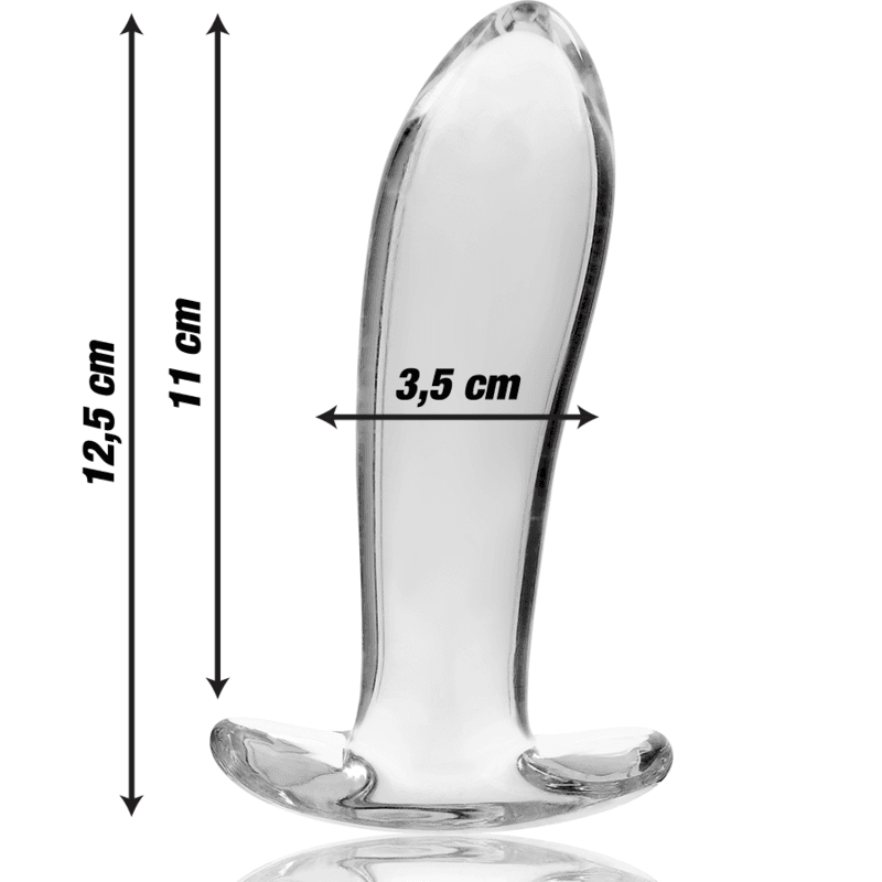 NEBULA SERIES BY IBIZA - MODELLO 5 PLUG ANALE VETRO BOROSILICATO TRASPARENTE 12.5 CM -O- 3.5 CM 3