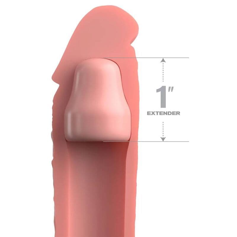 FANTASY X-TENSIONS - PIPEDREAMS NAVLAKA ZA PENIS 17,78 CM + ČEP 2,54 CM, BEŽ 2