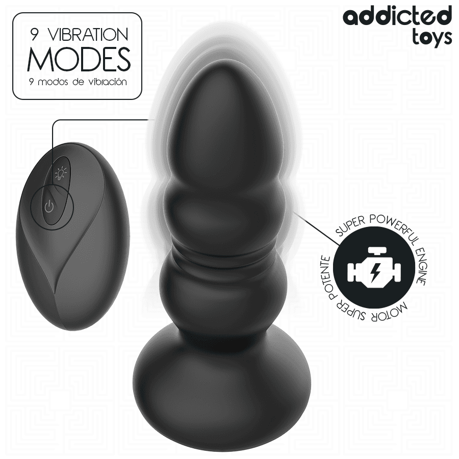 ADDICTED TOYS - POTISNI VIBRIRAJUĆI ANALNI ČEP S LED-SVJETLOM I DALJINSKIM UPRAVLJAČEM 4