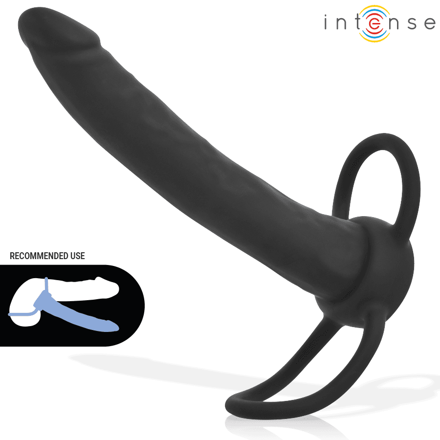 INTENSE - Lucas analni dildo s penisnim i testisnim prstenom silikon 2