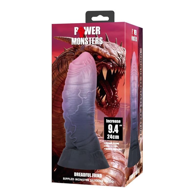 POWER MONSTERS - CREATURA TERRIBILE DILDO IN SILICONE FANTASTICO BICOLORE 24 CM Ø 6 CM 3
