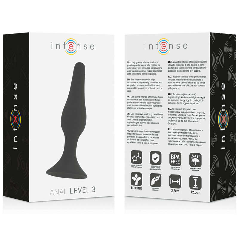 INTENSE, ANALNI ČEP LEVEL 3, 12,5 CM, CRNI 4