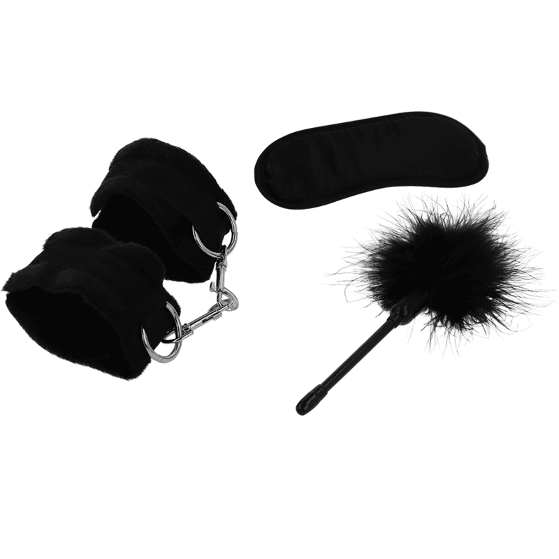INTENSE - FETISH EROTIKSPIELSET 2 MIT HANDSCHELLEN, BLINDMASKE UND KITZEL 2