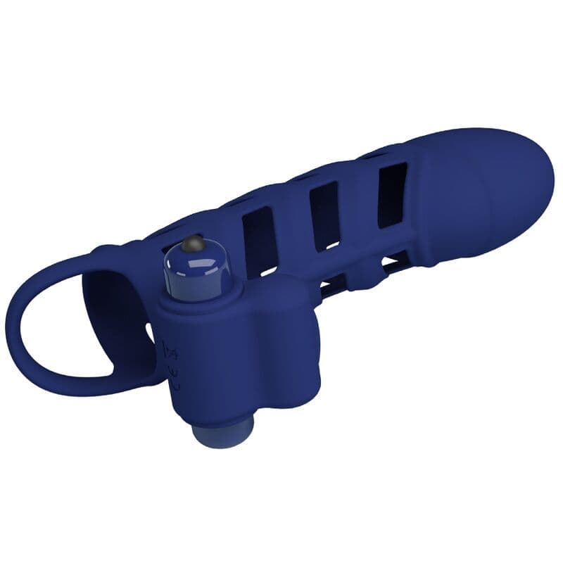 PRETTY LOVE - ALTAF VIBRATOR RING WITH SILICONE SHEATH BLUE 2
