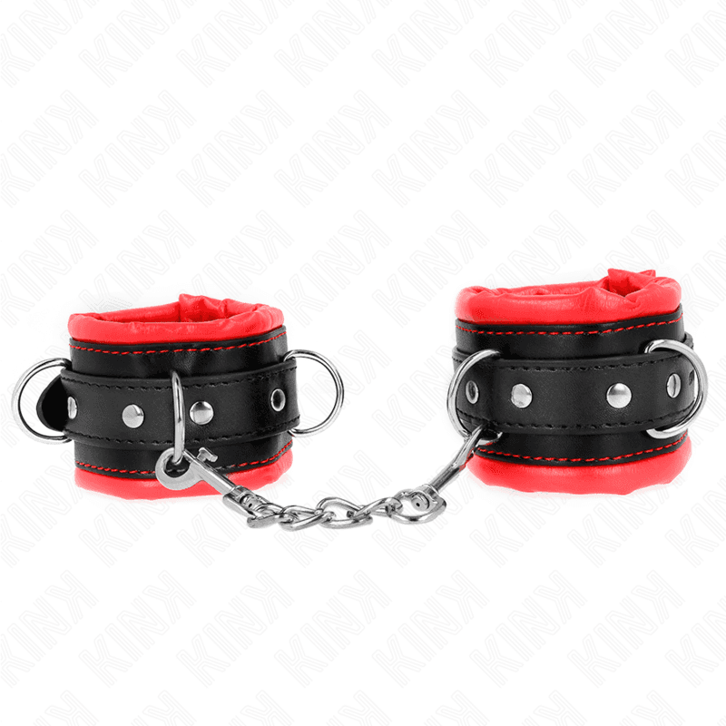KINK - RESISTENZA DA POLSO PESANTE CON FODERA IN PELLICCIA ROSSA REGOLABILE 20-30 CM X 6 CM 2