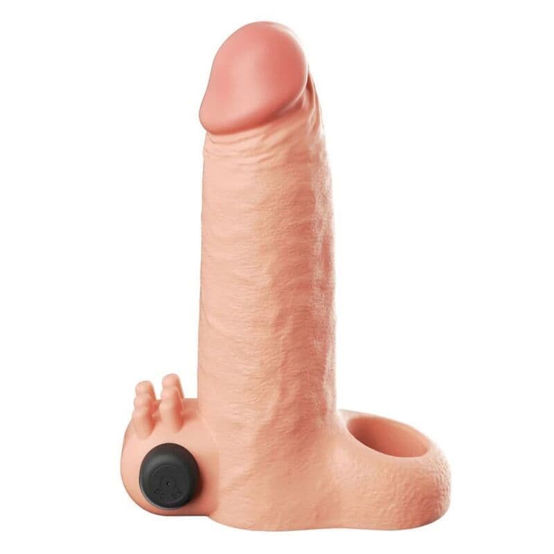 FANTASY X-TENSIONS, VIBRIERENDE, REALISTISCHE 5 CM PENISVERLÄNGERUNGSHÜLLE, BEIGE