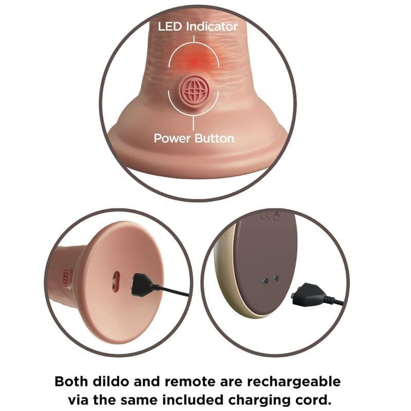 KING COCK - ELITE VIBRATORE DILDO REALISTICO E TELECOMANDO IN SILICONE 23 CM 3