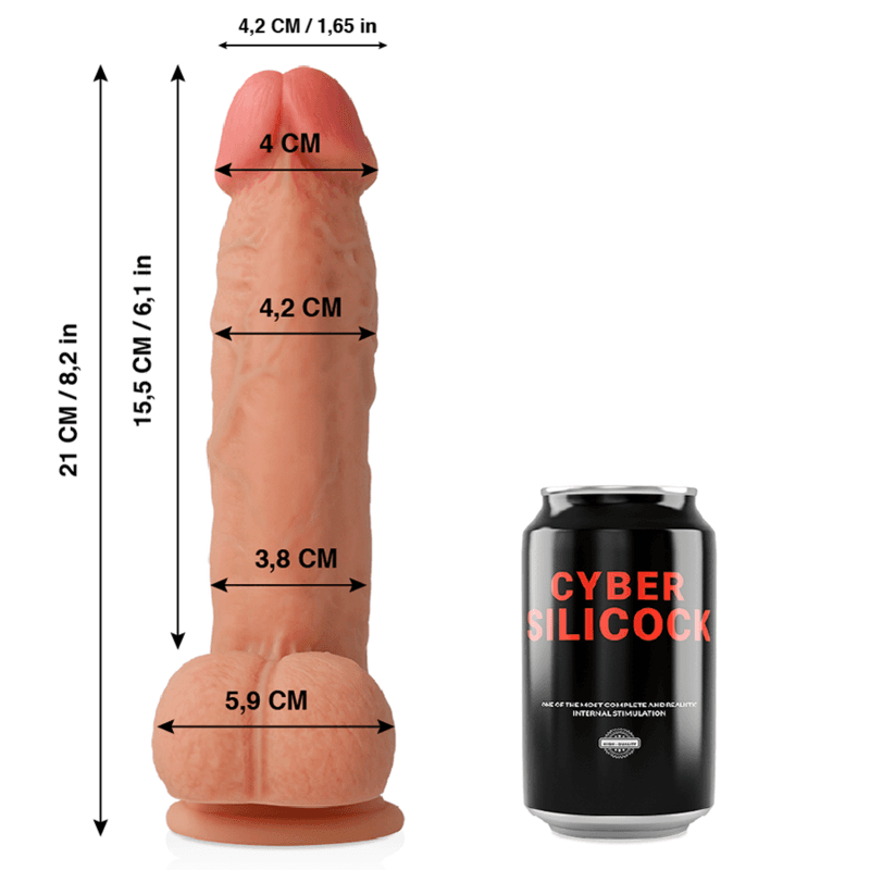 CYBER SILICOCK - SAUL ULTRA REALISTIČEN MEHEK DILDO IZ TEKOČEGA SILIKONA 21 CM -O- 4,2 CM 2