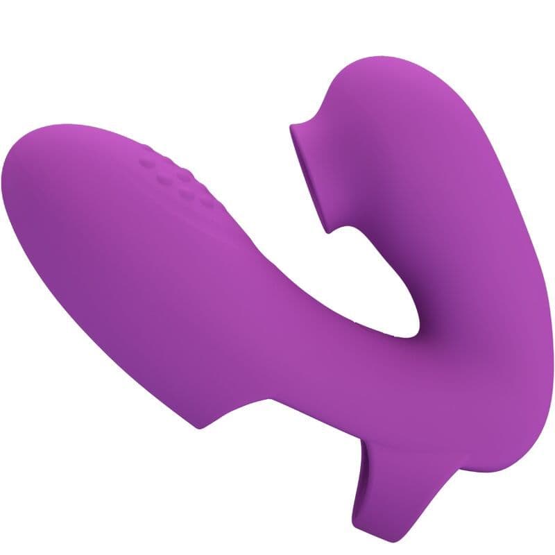 PRETTY LOVE - VIBRATORE DA DITA ATHENA CON STIMOLATORE CLITORIDEO VIOLA 2