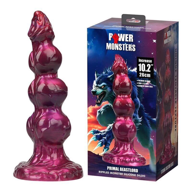POWER MONSTERS - PRIMAL BEASTLORD PINK TRANSLUCENT FANTASY SILICONE DILDO 26 CM Ø 5 CM 3