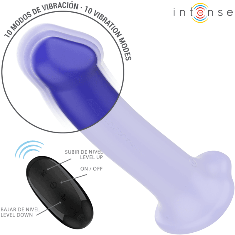 INTENSE - VICTORIA VIBRATOR WITH SUCTION CUP 10 VIBRATIONS DARK BLUE REMOTE CONTROL 3