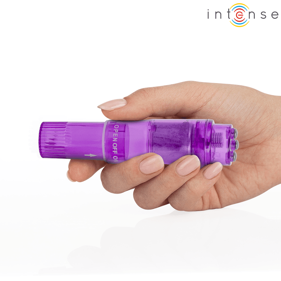 INTENSE - KURT MINI-MASSAGEGERÄT MIT 4 AUSTAUSCHBAREN AUFSÄTZEN, LILA 4