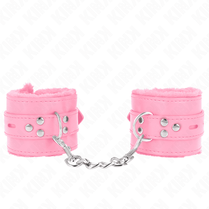 KINK LISICE ZA ZAPEŠĆA S KRZNOM I KVADRATNIM RUPICAMA, ROZE S ROZE REMENOM, PODESIVE 17-29 CM X 6 CM 2