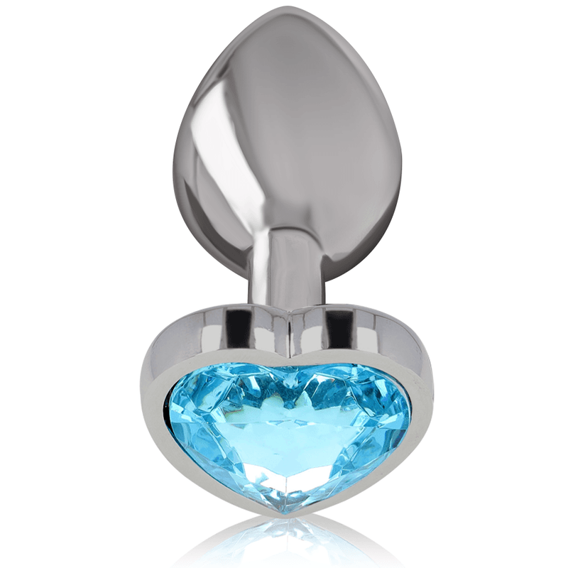 INTENSE - PLUG ANALE IN METALLO ALLUMINIO CUORE BLU TAGLIA L 2