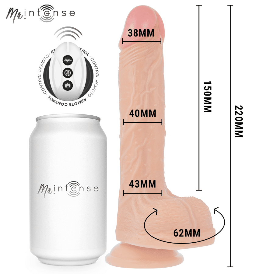 MR INTENSE - BROSNAN REALISTICO MULTIFUNZIONALE CON VIBRAZIONE, SU E GIÙ TELECOMANDO, 22 CM - OPPURE - 4 CM 4