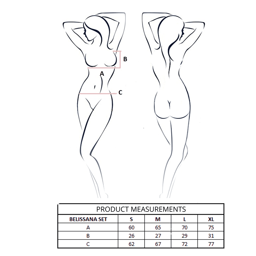 PASSION - BELISSANA BRA + THONG SET BURGUNDY S/M 4