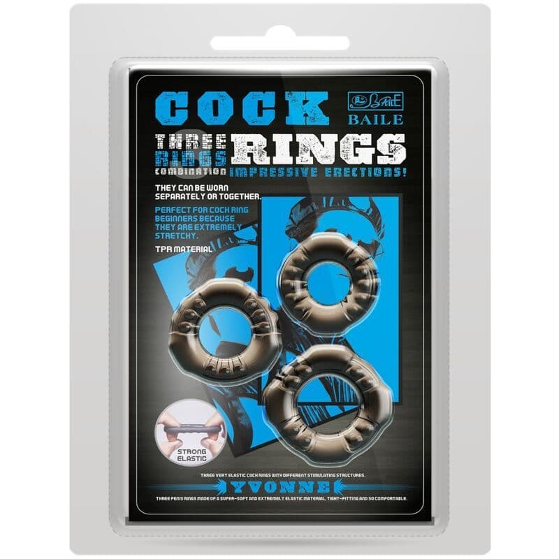 BAILE - COCK RINGS YVONNE SET 3 PENIS RINGS 4