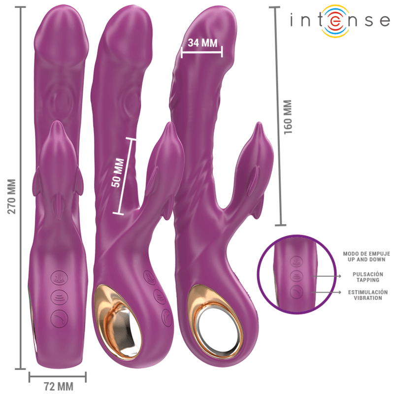 INTENSE - HALLE VEČNAMENSKI VIBRATOR S STIMULACIJSKIM JEZIČKOM DELFIN VIJOLIČEN 3