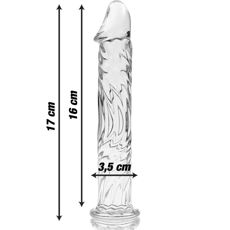 NEBULA SERIES BY IBIZA, STEKLENI DILDO MODEL 12, BOROSILIKATNO STEKLO, PROZOREN, 17 CM, PREMER 3,5 CM 3