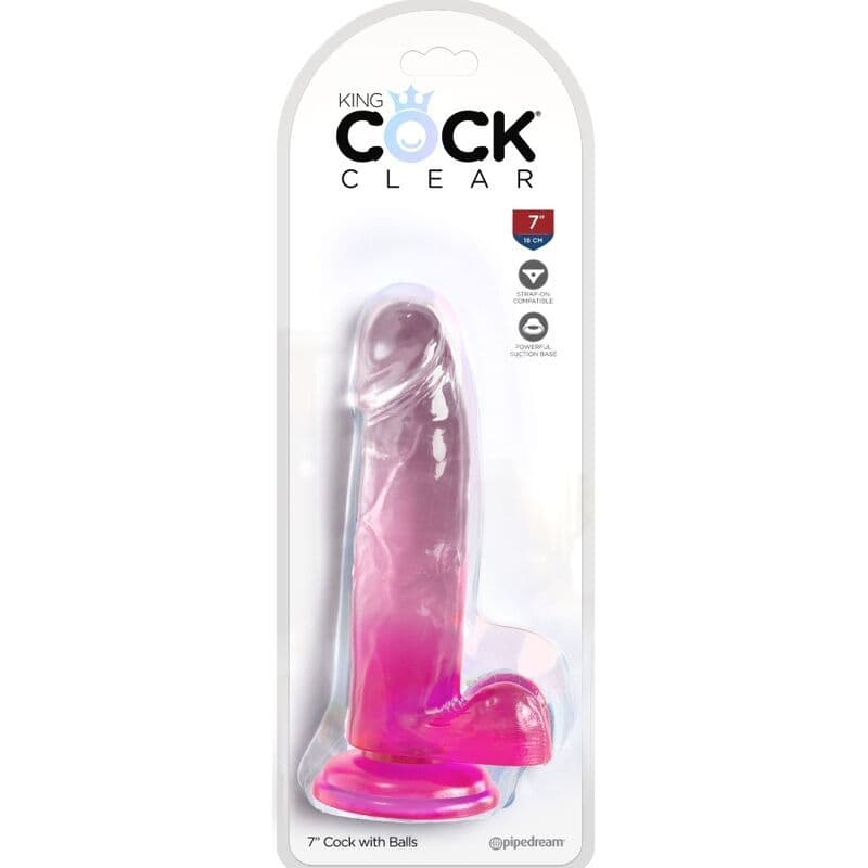 KING COCK - CLEAR PENE REALISTICO CON SFERE 15.2 CM ROSA 2