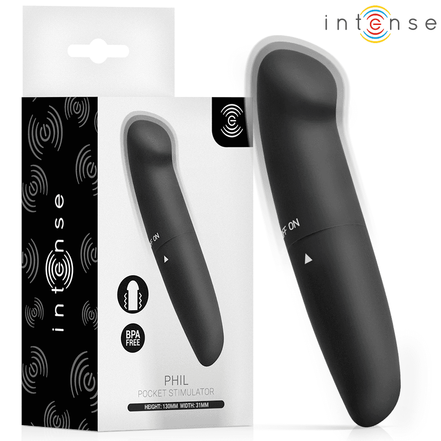 INTENSE - Phil G-točka vibrator crni 13 cm