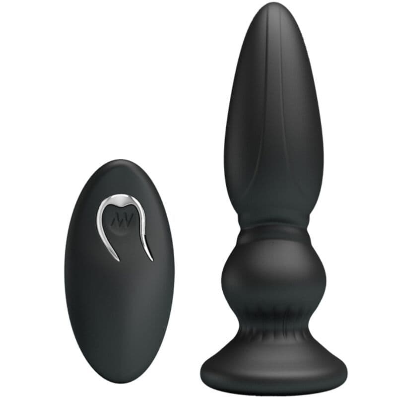 MR PLAY - POTENTE VIBRATORE TELECOMANDO PLUG ANALE NERO 2