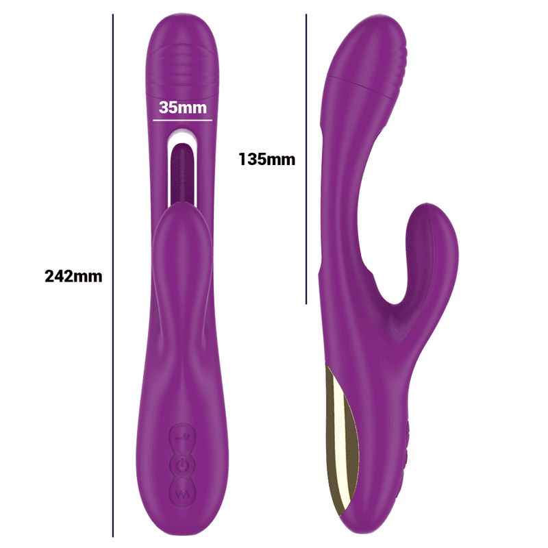 INTENSE - APOLO RECHARGEABLE MULTIFUNCTION VIBRATOR 7 VIBRATIONS WITH SWINGING MOTION PURPLE 4