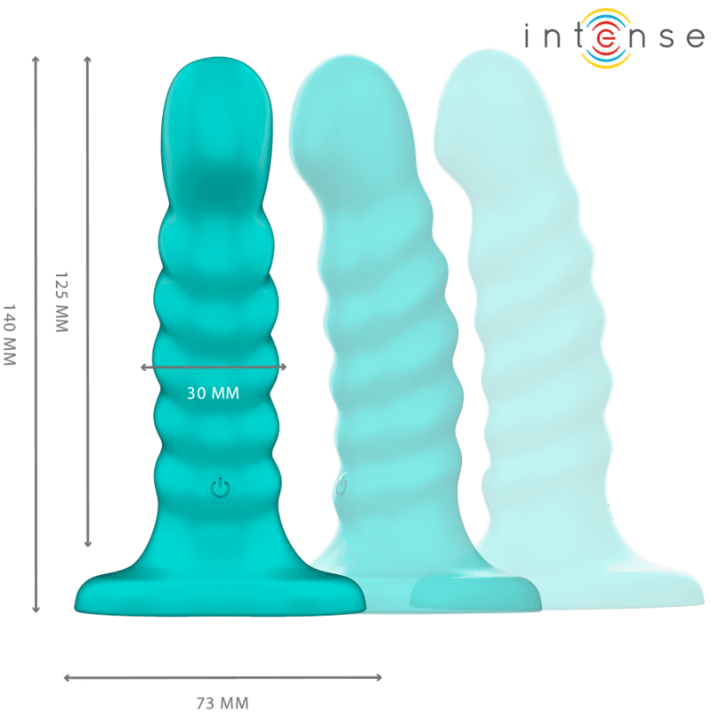 INTENSE - Buffy vibrator veličina S spiralni dizajn 10 vibracija plavi daljinski upravljač 2