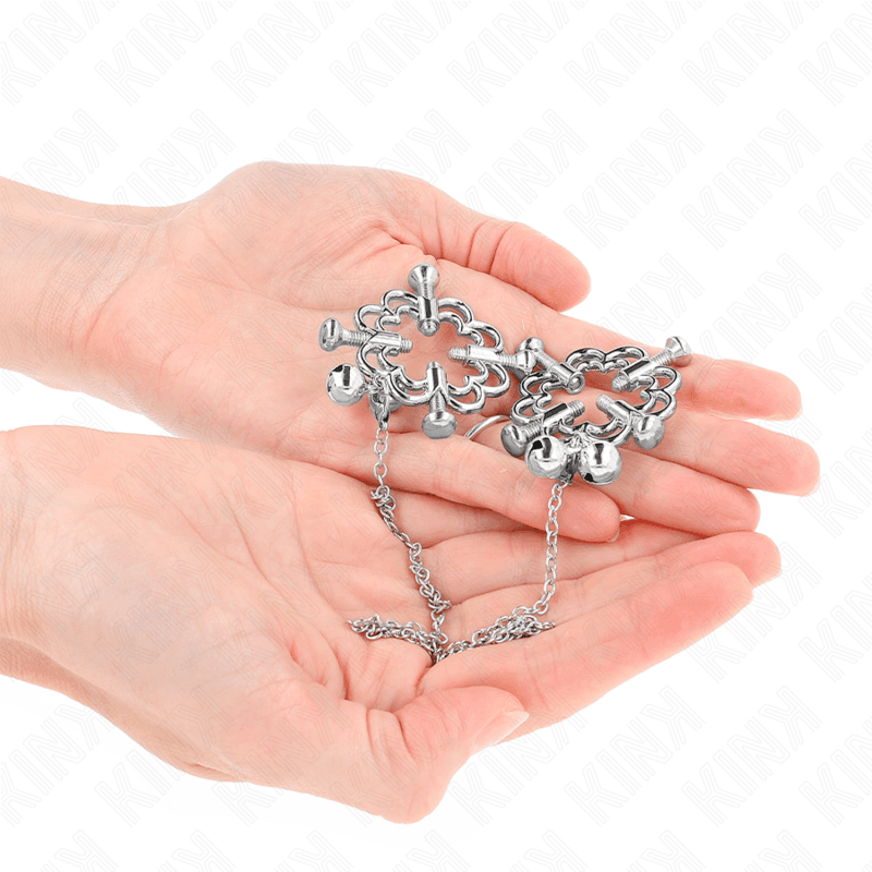 KINK - METAL FLOWER NIPPLE CLAMPS WITH CHAIN 4