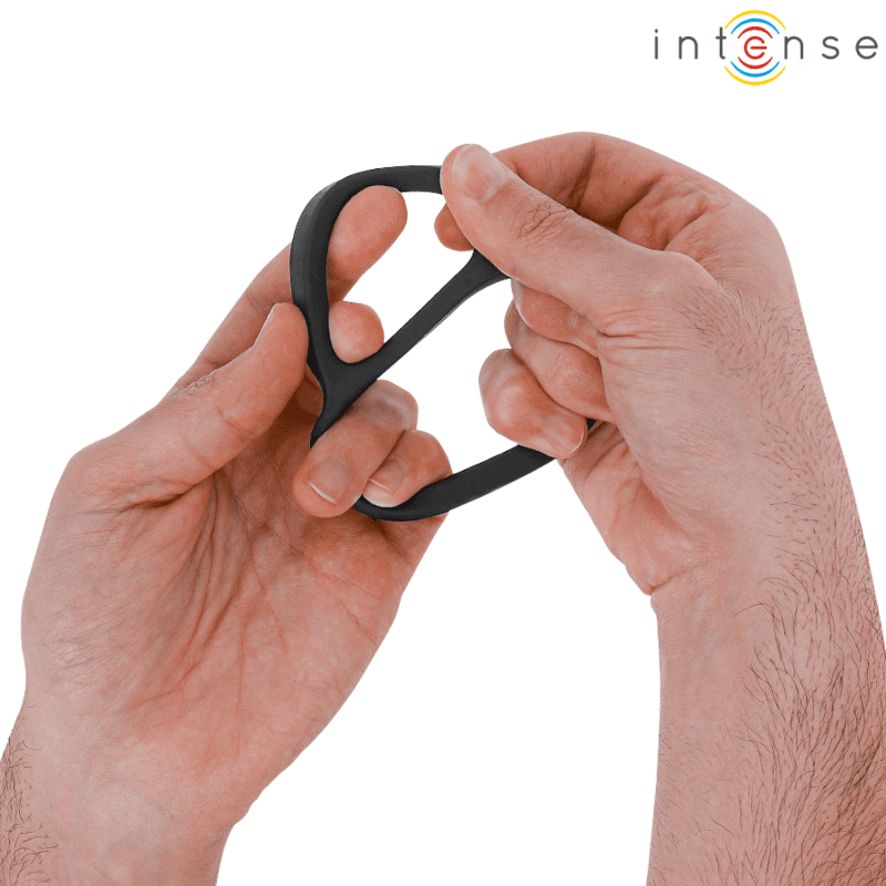 INTENSE - BOBBY DVOSTRUKI SILIKONSKI PRSTEN ZA PENIS, CRNI 4