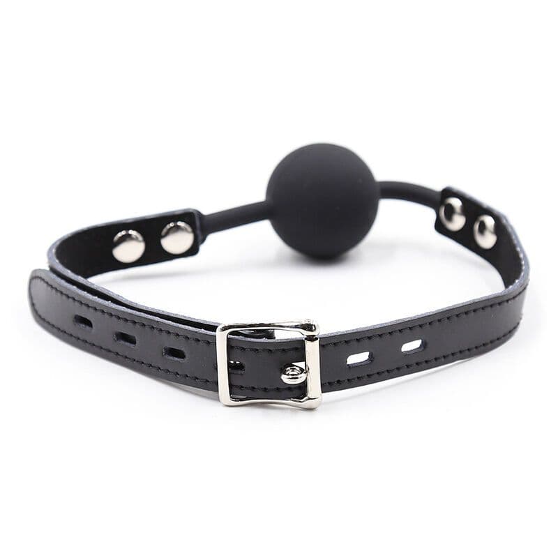 OHMAMA FETISH - BALL GAG IN SILICONE CON CINTURA IN PELLE (LUCCHETTO INCLUSO) 4