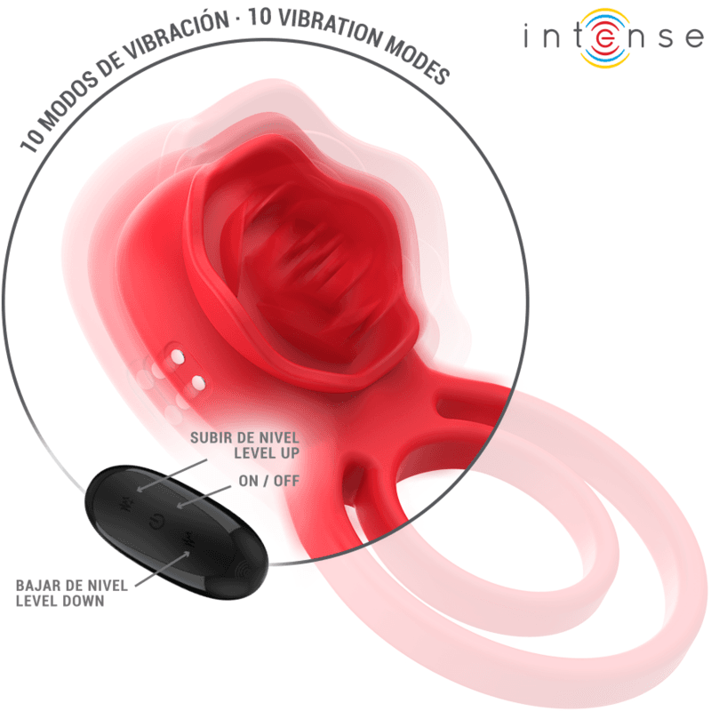 INTENSE - GAIL STIMULATOR ROSE 10 VIBRATIONS RED REMOTE CONTROL 2