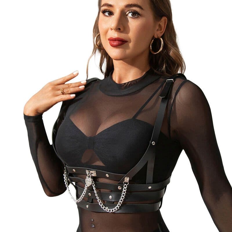 SUBBLIME - KORSETT HARNESS MIT KETTE DETAIL EINE GRÖSSE 2