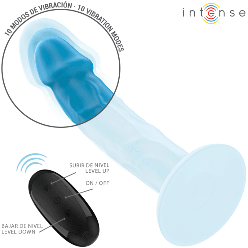 INTENSE - PHOEBE REALISTIC VIBRATOR 10 VIBRATIONS BLUE REMOTE CONTROL 4