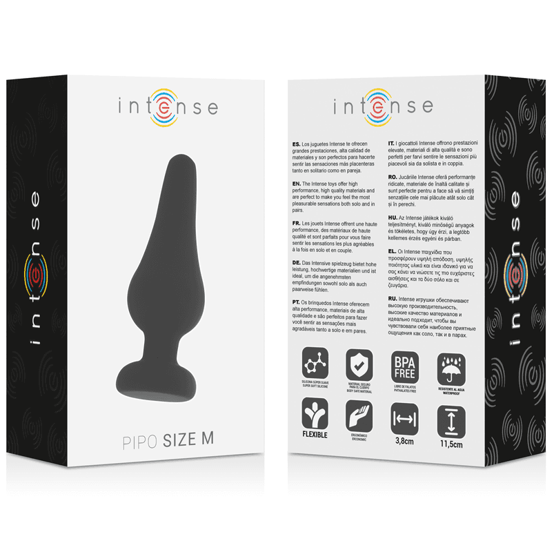 INTENSE - PIPO M analni čep, crni silikon, 11 cm 4