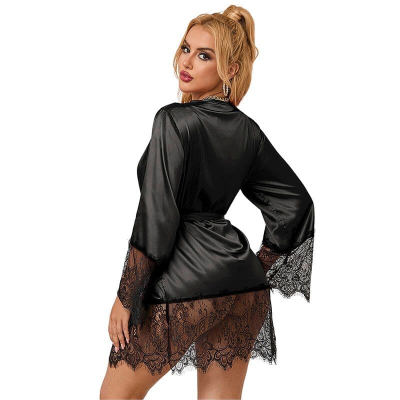 SUBBLIME - 953805 ELEGANTE PIGIAMA IN PIZZO + PERIZOMA NERO L/XL 2